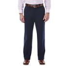 Men's Haggar Expandomatic Stretch Classic-fit Comfort Compression Waist Twill Pants, Size: 36x34, Blue (navy)