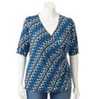 Plus Size Dana Buchman Wrap Top, Women's, Size: 1xl, Brt Blue