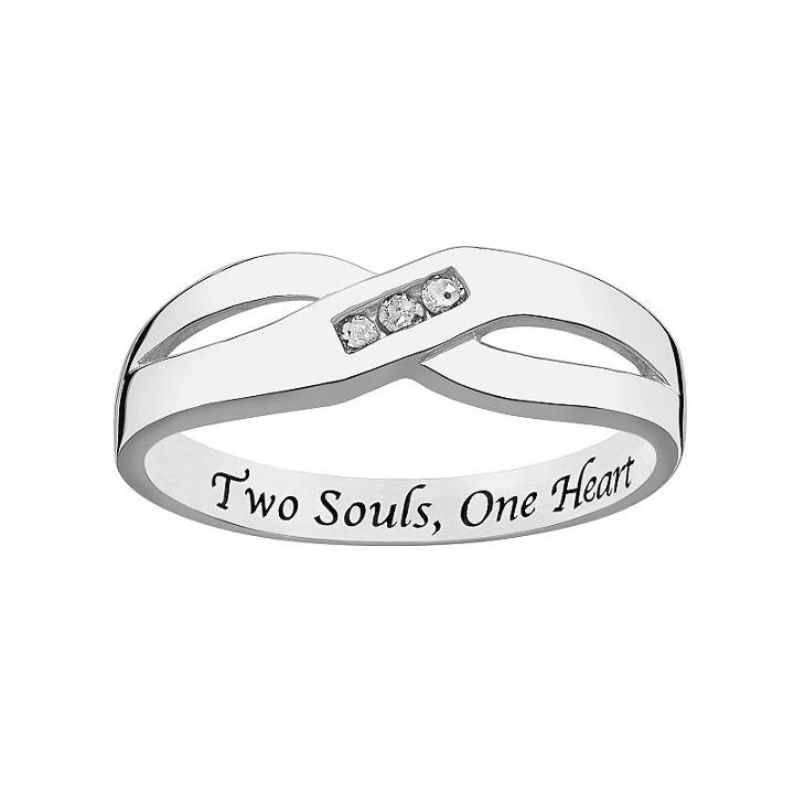 Diamond Accent Sterling Silver Openwork Wedding Ring, Women's, Size: 10, Grey