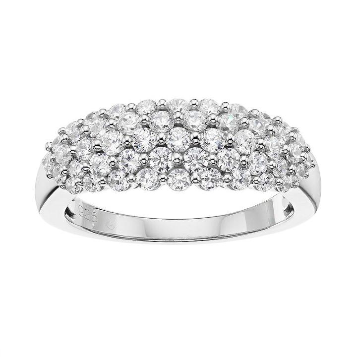 10k White Gold 1 Carat T.w. Diamond Cluster Ring, Women's, Size: 5