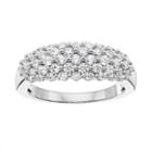 10k White Gold 1 Carat T.w. Diamond Cluster Ring, Women's, Size: 5