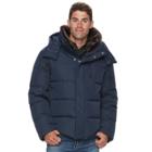 Men's Am Studio By Andrew Marc Down Faux-fur Hooded Jacket, Size: Xl, Dark Blue