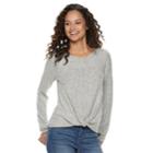 Juniors' So&reg; Twist Front Hatchi Cozy Top, Teens, Size: Xl, Grey