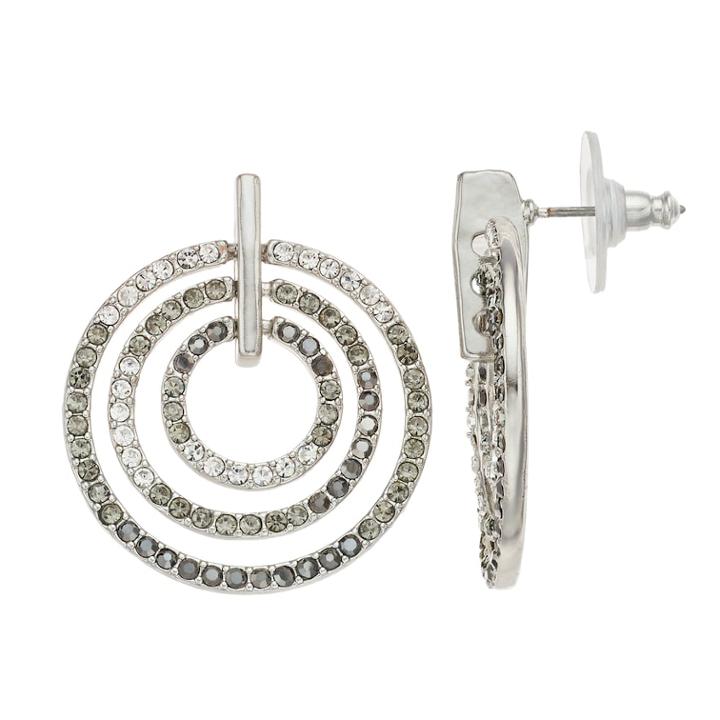 Simply Vera Vera Ombre Doorknocker Drop Earrings, Women's, Black