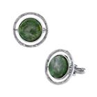 1928 Cabochon Circle Cuff Links, Men's, Green