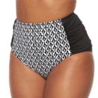 Plus Size Apt. 9&reg; Geometric High-waisted Scoop Bottoms, Women's, Size: 1xl, Black