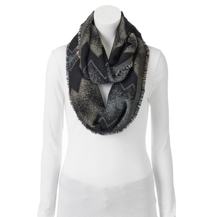Apt. 9&reg; Abstract Zigzag Jacquard Infinity Scarf, Women's, Oxford