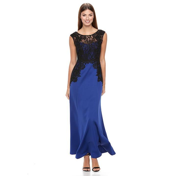 Women's Chaya Illusion Lace Evening Gown, Size: 8, Oxford