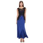 Women's Chaya Illusion Lace Evening Gown, Size: 8, Oxford