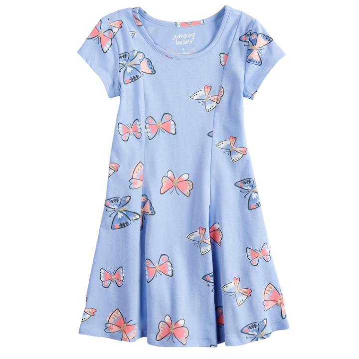 Girls 4-10 Jumping Beans&reg; Printed Dress, Size: 10, Light Blue