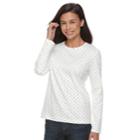 Petite Croft & Barrow&reg; Crewneck Tee, Women's, Size: Xs Petite, White