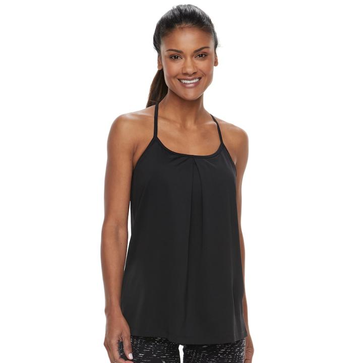 Women's Tek Gear&reg; Performance Built-in Bra Strappy Tank, Size: Large, Black