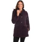 Women's Fleet Street Hooded Quilted Faux-suede Jacket, Size: Medium, Blackberry