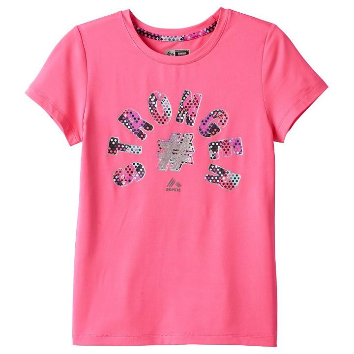 Girls 7-16 Rbx Motivation Foil Graphic Tee, Girl's, Size: Large, Brt Pink