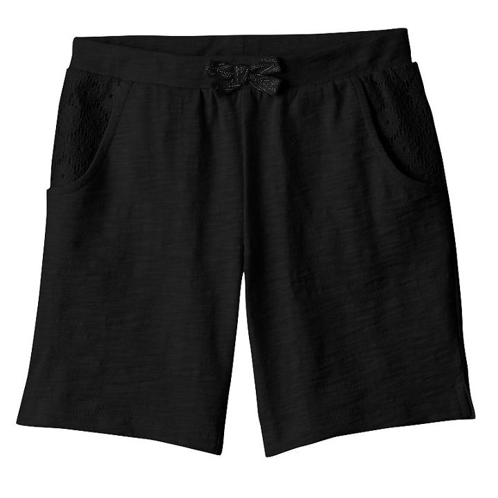 Girls 4-10 Jumping Beans® Slubbed Bermuda Shorts, Girl's, Size: 7, Black