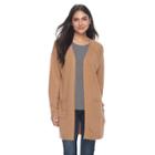 Petite Napa Valley Long Raglan Cardigan, Women's, Size: S Petite, Dark Beige