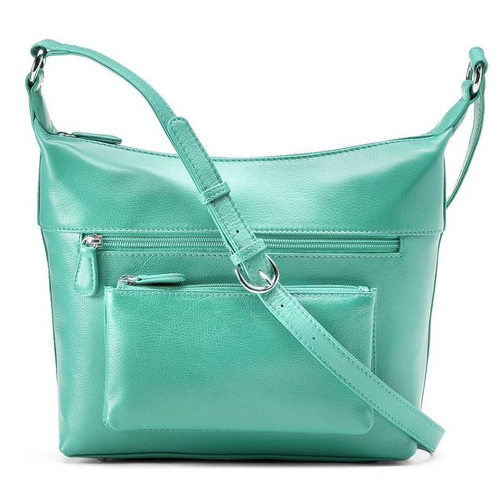 Ili Leather Front Pocket Crossbody Bag, Women's, Turquoise/blue (turq/aqua)