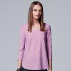 Women's Simply Vera Vera Wang Wavy Jacquard Tee, Size: Xs, Lt Purple