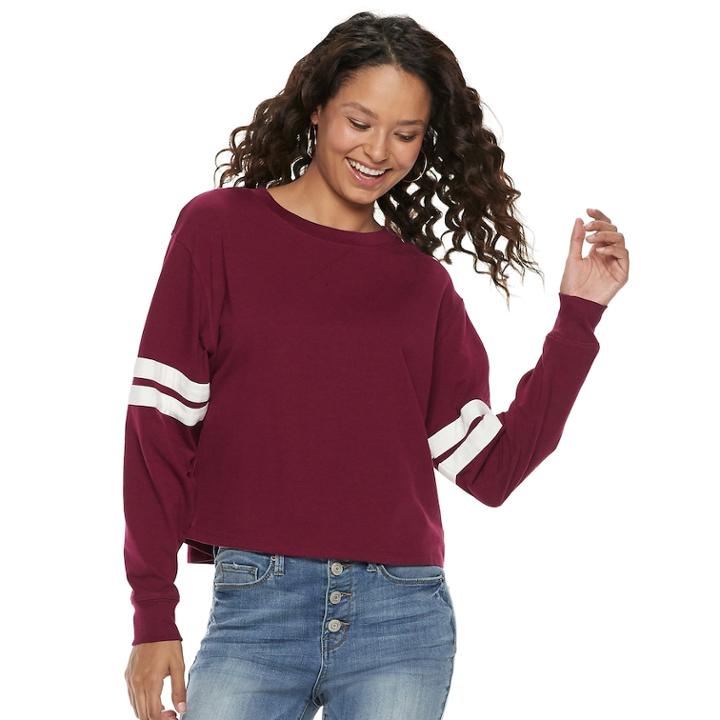 Juniors' So&reg; Crewneck Tee, Teens, Size: Xl, Dark Pink