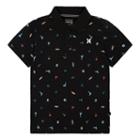 Boys 4-7 Hurley Printed Polo, Size: 4, Black