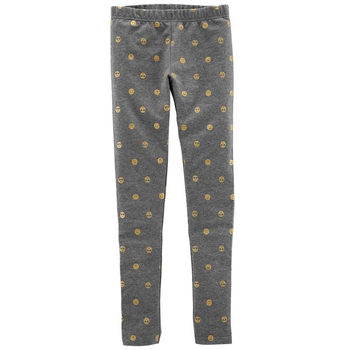 Girls 4-14 Carter's Emoji Leggings, Size: 8, Gray Print
