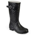 Journee Collection Drizl Women's Water Resistant Rain Boots, Size: Medium (9), Black