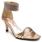 2 Lips Too Too Engaged Women's Ankle Strap High Heels, Size: Medium (7.5), Gold