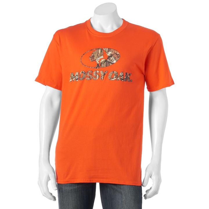 Men's Mossy Oak Camo Logo Tee, Size: Medium, Orange
