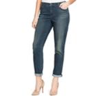 Women's Bandolino Karyn Midrise Slim Boyfriend Jeans, Size: 14, Dark Blue