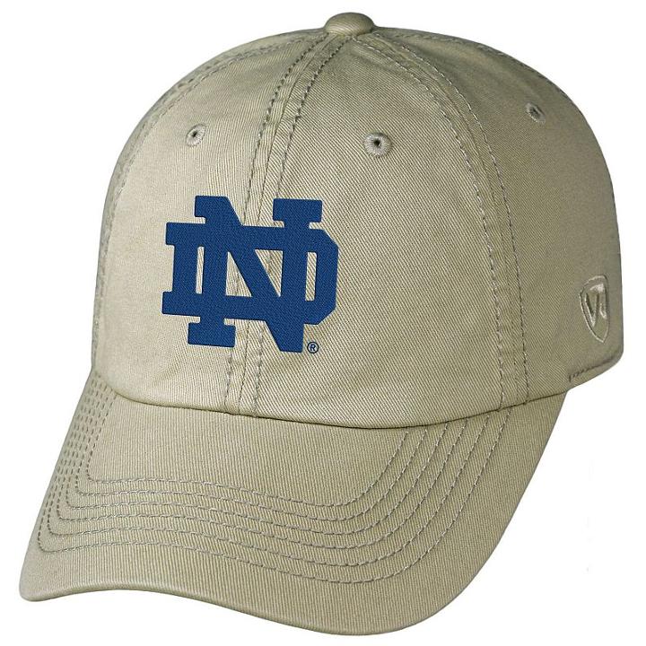 Adult Top Of The World Notre Dame Fighting Irish Crew Adjustable Cap, Men's, Beig/green (beig/khaki)