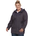 Plus Size D.e.t.a.i.l.s Hooded Fleece Midweight Jacket, Women's, Size: 3xl, Purple