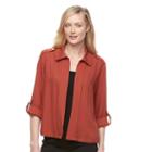 Women's Dana Buchman Roll-tab Jacket, Size: Xl, Orange