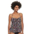 Women's A Shore Fit Tummy Slimmer Mesh Bandeaukini Top, Size: 6, Drk Orange