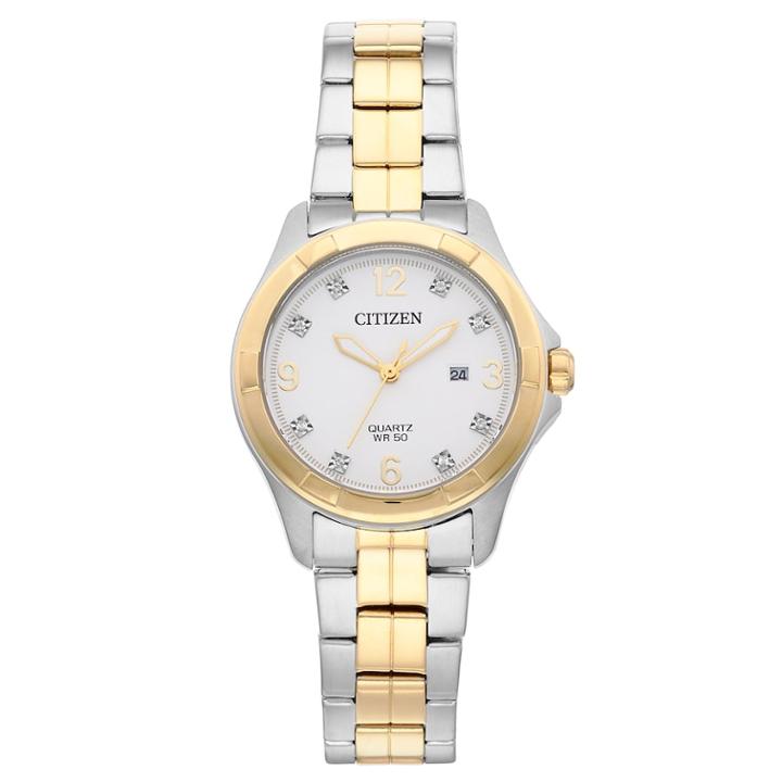Citizen Women's Crystal Two Tone Stainless Steel Watch - Eu6084-57a, Size: Medium, Multicolor