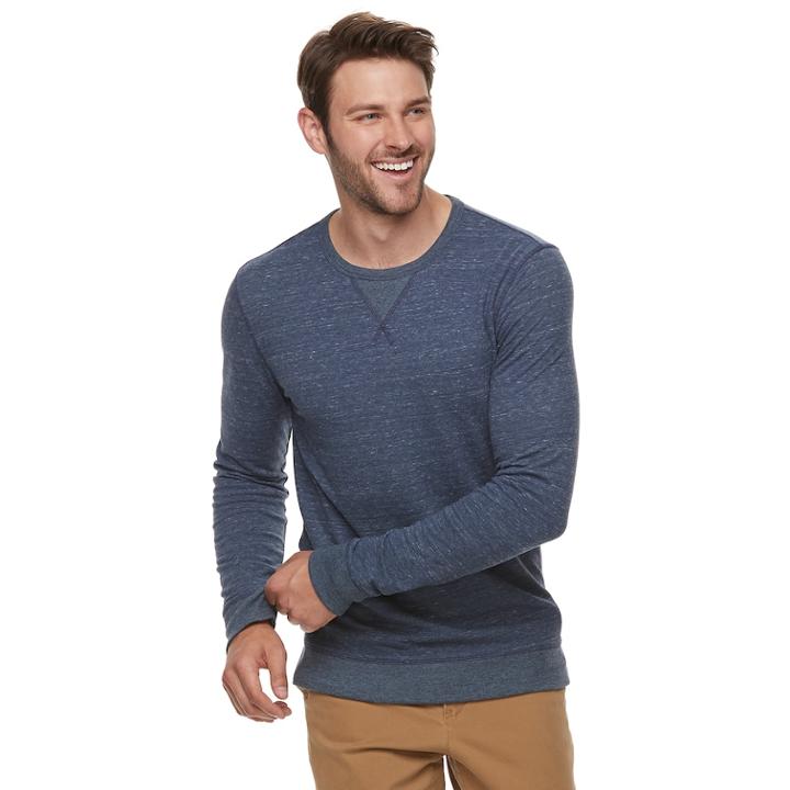 Men's Sonoma Goods For Life&trade; Slim-fit Double-knit Tee, Size: Medium, Dark Blue