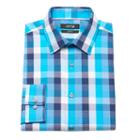 Men's Apt. 9 &reg; Slim-fit Plaid Stretch Dress Shirt, Size: 17.5-32/33, Blue