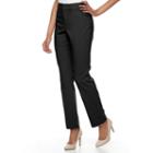 Petite Gloria Vanderbilt Haven Microtech Straight-leg Pants, Women's, Size: 10 Petite, Black