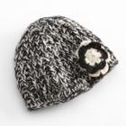 Sijjl Flower Knit Wool Beanie, Women's, Multicolor