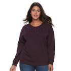 Plus Size Apt. 9&reg; Adorned Sweatshirt, Women's, Size: 1xl, Purple