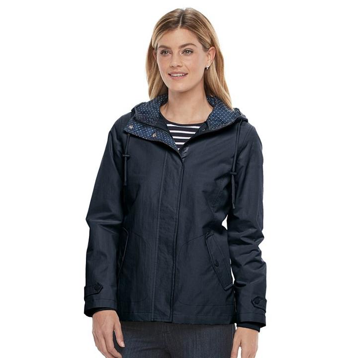 Women's Weathercast Hooded Windbreaker Jacket, Size: Medium, Blue