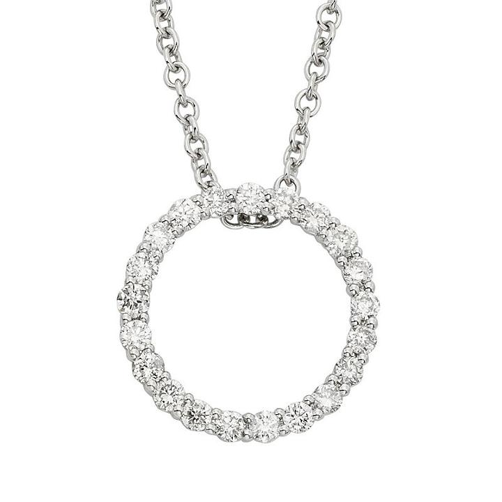 1/4 Carat T.w. Igl Certified Diamond 14k White Gold Circle Pendant Necklace, Women's, Size: 18