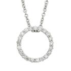 1/4 Carat T.w. Igl Certified Diamond 14k White Gold Circle Pendant Necklace, Women's, Size: 18