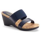 Chaps Rhoda Women's Slip-on Wedge Dress Sandals, Size: 8 B, Blue (navy)