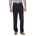 Men's Haggar Premium No-iron Khaki Stretch Classic-fit Flat-front Pants, Size: 36x29, Dark Blue