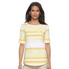 Women's Croft & Barrow&reg; Printed Slubbed Tee, Size: Xl, Gold