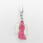 Sterling Silver Crystal Angel Charm, Women's, Pink