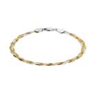 Pure 100 24k Gold Over Silver Two Tone Woven Bracelet, Women's, Grey