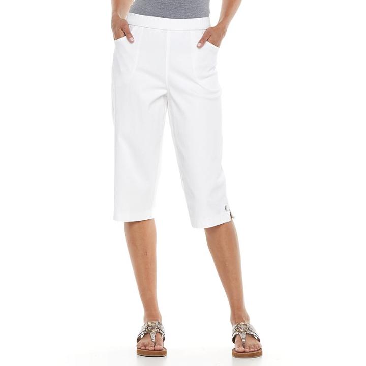 Women's Croft & Barrow&reg; Embellished Skimmer Capris, Size: Small, White