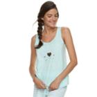 Women's Apt. 9&reg; Bridal Graphic Tank, Size: Small, Turquoise/blue (turq/aqua)