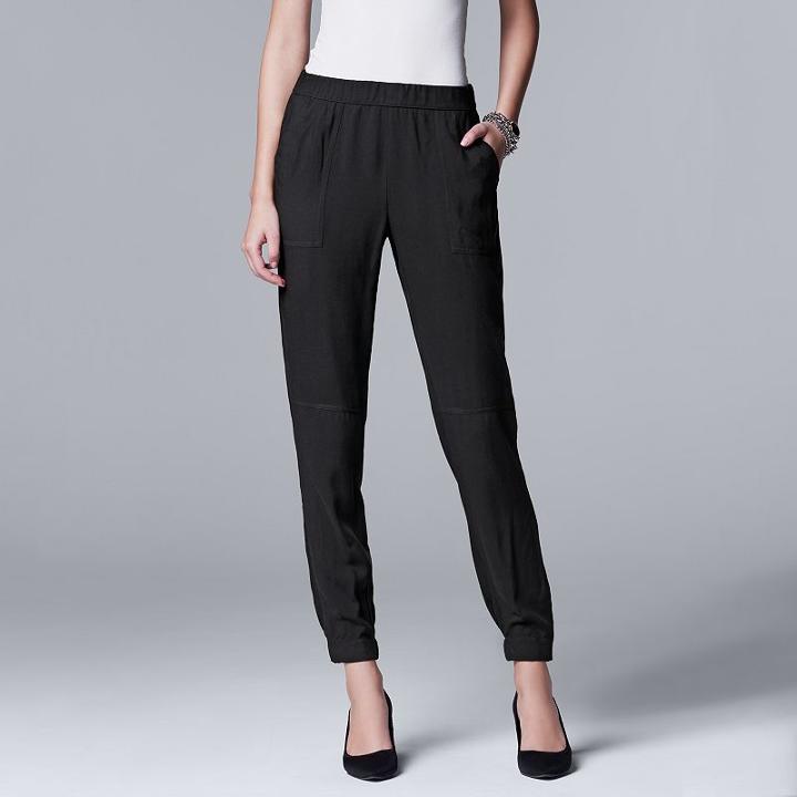 Women's Simply Vera Vera Wang Simply Separates Soft Jogger Pants, Size: Medium, Black